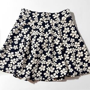 H&M Navy Floral Skater Skirt NWT